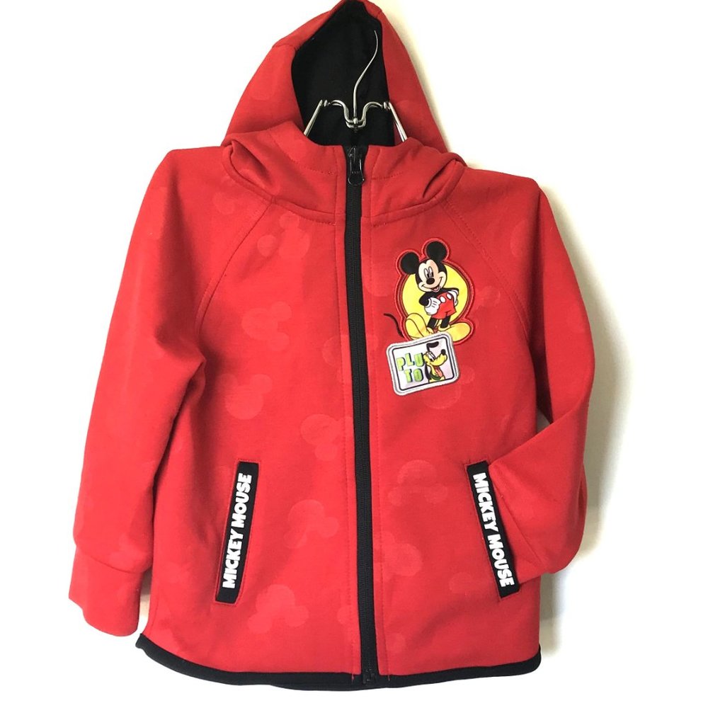 Disney Junior Mickey Mouse and Pluto 3T Red Hooded Sweatshirt